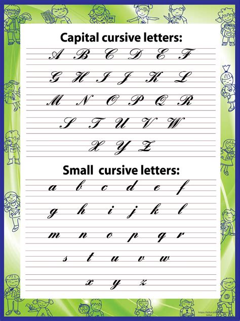cursive capital and small letters.